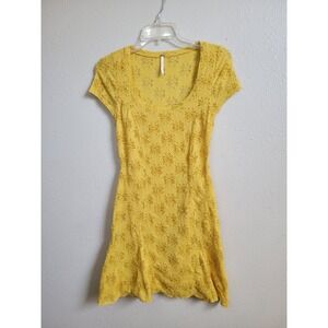 Intimately Free People Daisy Godet Floral Eyelet Lace Skater Dress Stretch XS